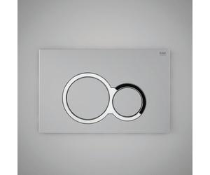 RAK Ceramics Matt Flush Plate with Polished Round Push Plates | Chrome | Plastic | 236mm x 152mm x 12mm