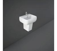 RAK Ceramics Metropolitan Basin with 2 Tap Holes and Semi Pedestal | White | 420mm