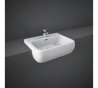 RAK Ceramics Metropolitan Semi Recessed Basin with 2 Tap Holes | White | 520mm