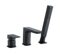 RAK Ceramics Moon Deck Mounted 3 Tap Hole Bath Shower Mixer Tap | Black | Brass | 42mm x 116mm x 166.5mm
