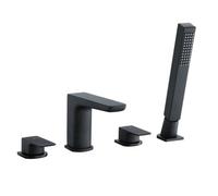 RAK Ceramics Moon Deck Mounted 4 Tap Hole Bath Shower Mixer Tap | Black | Brass | 42mm x 134mm x 166.5mm