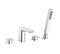 RAK Ceramics Moon Deck Mounted 4 Tap Hole Bath Shower Mixer Tap | Chrome | Brass | 42mm x 134mm x 166.5mm