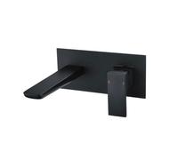 RAK Ceramics Moon Wall Mounted Basin Mixer Tap with Back Plate | Black | Brass | 220mm x 100mm x 195.5mm