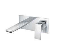 RAK Ceramics Moon Wall Mounted Basin Mixer Tap with Back Plate | Chrome | Brass | 220mm x 100mm x 195.5mm