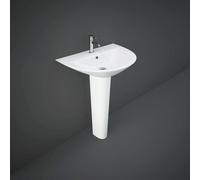 RAK Ceramics Morning Basin with 1 Tap Hole and Full Pedestal | White | 600mm