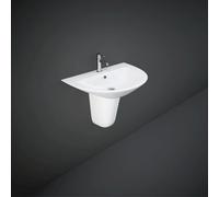 RAK Ceramics Morning Basin with 1 Tap Hole and Semi Pedestal | White | 650mm