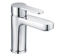 Nes Home Modern Round Chrome Design Bathroom Basin Single Lever Mono Mixer Tap in Silver Nes Home Silver