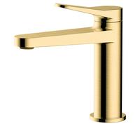 RAK Ceramics Petit Round Basin Mixer Tap | Brushed Gold | Metal | 38mm x 167mm x 142mm