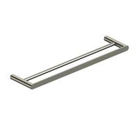RAK Ceramics Petit Round Brushed Double Towel Rail | Nickel | Stainless Steel + Zinc Alloy | 450mm