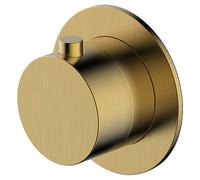 RAK Ceramics Petit Round Concealed Single Control Diverter Valve | Brushed Gold | Brass | 70mm x 95mm x 94mm