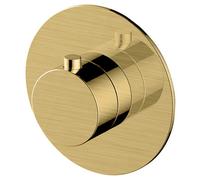 RAK Ceramics Petit Round Concealed Thermostatic Valve | Brushed Gold | Metal | 100mm x 100mm x 94mm
