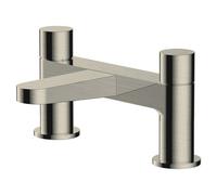 RAK Ceramics Petit Round Deck Mounted Bath Filler Tap | Brushed Nickel | Brass | 226mm x 116mm x 155mm