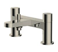 RAK Ceramics Petit Round Deck Mounted Bath Shower Mixer Tap | Brushed Nickel | Brass | 226mm x 116mm x 155mm