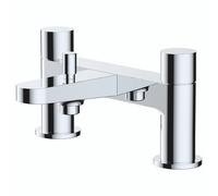 RAK Ceramics Petit Round Deck Mounted Bath Shower Mixer Tap | Chrome | Brass | 226mm x 116mm x 155mm