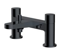 RAK Ceramics Petit Round Deck Mounted Bath Shower Mixer Tap | Matt Black | Brass | 226mm x 116mm x 155mm