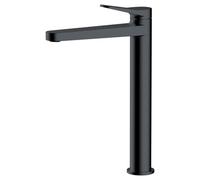 RAK Ceramics Petit Round Tall Basin Mixer Tap | Matt Black | Brass | 38mm x 309mm x 188mm