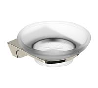 RAK Ceramics Petit Square Brushed Soap Dish | Nickel | Stainless Steel + Zinc Alloy | 120mm x 49mm x 112mm