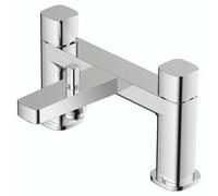 RAK Ceramics Petit Square Deck Mounted Bath Shower Mixer Tap | Chrome | Metal | 180mm x 129mm x 115mm