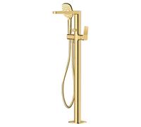 RAK Ceramics Petit Square Floorstanding Bath Shower Mixer Tap | Brushed Gold | Metal | 213mm x 1077mm x 264.6mm