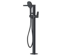 RAK Ceramics Petit Square Floorstanding Bath Shower Mixer Tap | Matt Black | Metal | 213mm x 1077mm x 264.6mm