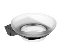 RAK Ceramics Petit Square Matt Soap Dish | Black | Stainless Steel + Zinc Alloy | 120mm x 49mm x 112mm