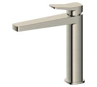 RAK Ceramics RAK Petit Square Mid Height Basin Mixer Tap Brushed Nickel Finish: Brushed Nickel