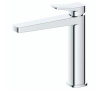 RAK Ceramics Petit Square Mid Height Basin Mixer Tap | Chrome | Brass | 47mm x 219mm x 209mm