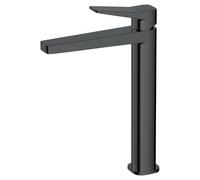 RAK Ceramics Petit Square Tall Basin Mixer Tap | Matt Black | Brass | 47mm x 304mm x 209mm