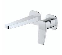 RAK Ceramics Petit Square Wall Mounted Basin Mixer Tap | Chrome | Brass | 100mm x 140mm x 253.8mm