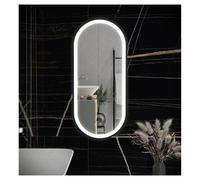 RAK Ceramics Picture Oval Illuminated LED Mirror | Matt Black | Glass/Aluminium | 450mm x 1000mm
