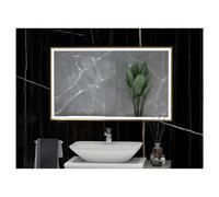 RAK Ceramics Picture Square Illuminated LED Mirror | Brushed Gold | Glass/Aluminium | 600mm x 1200mm