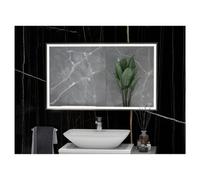 RAK Ceramics Picture Square Illuminated LED Mirror | Brushed Nickel | Glass/Aluminium | 600mm x 1200mm