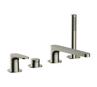 RAK Ceramics Portofino Deck Mounted 4 Tap Hole Bath Shower Mixer Tap | Brushed Nickel | Metal | 220mm x 220mm