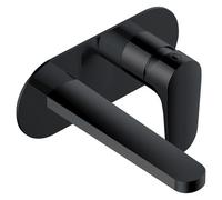 RAK Ceramics Portofino Wall Mounted Basin Mixer Tap with Back Plate | Matt Black | Brass | 190mm x 80mm x 179mm