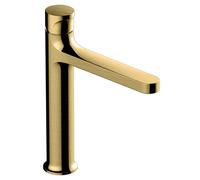 RAK Ceramics Positano Mid Height Basin Mixer Tap | Brushed Gold | Brass | 38mm x 235mm x 179mm