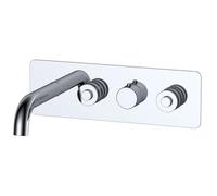 RAK Ceramics Prima Tech Concealed Horizontal Thermostatic Dual Control Shower Valve | Chrome | Brass | 350mm x 80mm x 269mm