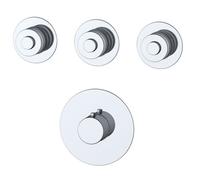 RAK Ceramics Prima Tech Concealed Thermostatic Triple Control Shower Valve | Chrome | Brass | 13mm x 13mm x 65mm