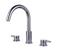 RAK Ceramics Prima Tech Deck Mounted 3 Tap Hole Bath Filler Tap | Chrome | Brass | 40mm x 280mm x 190mm