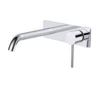 RAK Ceramics Prima Tech Wall Mounted Basin Mixer Tap with Back Plate | Chrome | Brass | 250mm x 100mm x 246.8mm
