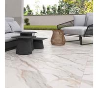 RAK Ceramics Rak 60X120 20mm Calacatta Gold White Matt Smooth Unglazed Marble Effect Porcelain Outdoor Paving Tile - 0.72M² Pack Of 1
