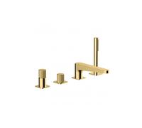 RAK Ceramics RAK Amalfi 4 Hole Deck Mounted Bath Shower Mixer Tap Brushed Gold Finish: Brushed Gold