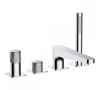 RAK Ceramics RAK Amalfi 4 Hole Deck Mounted Bath Shower Mixer Tap Chrome Finish: Chrome