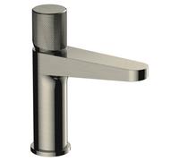 RAK Ceramics Rak Amalfi Brushed Nickel Basin Mono Mixer Tap - Solid Brass With Knurled Handle
