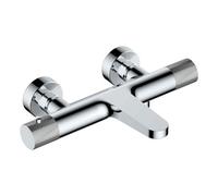 RAK Ceramics Rak Amalfi Chrome Thermostatic Wall Mounted Bath Shower Mixer Tap - Solid Brass, 15-Year Guarantee