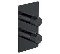 RAK Ceramics Rak Amalfi Matt Black Thermostatic Concealed Dual Outlet Shower Valve