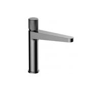 Rak Ceramics Amalfi Mid-Height Basin Mixer Tap - Contemporary Brushed Nickel Finish, Solid Brass