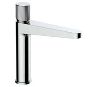 RAK Ceramics Rak Amalfi Mid-Height Basin Mixer Tap, Polished Chrome, Solid Brass, Modern & Durable For Uk Bathrooms