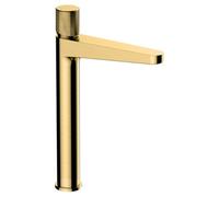 RAK Ceramics Rak Amalfi Tall Brushed Gold Modern Basin Mixer Tap - Solid Brass, 15-Year Guarantee