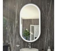 RAK Ceramics Art Oval LED Mirror | Brushed Nickel | Glass/Metal | 450mm x 1000mm