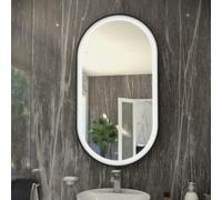 RAK Ceramics Art Oval LED Mirror | Matt Black | Glass/Metal | 550mm x 1000mm